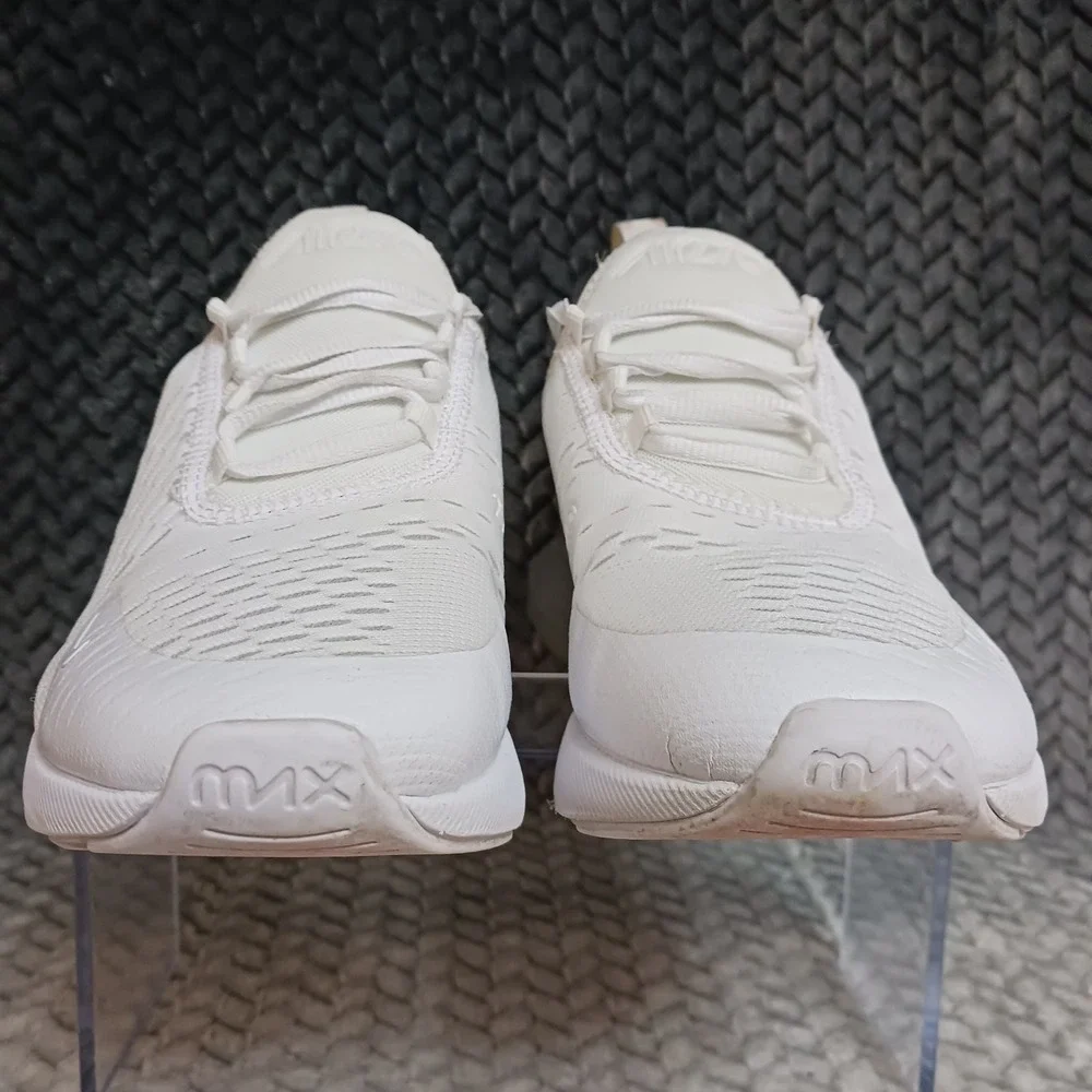 Nike Air Max 270 White Metallic Silver GS Walking Running Shoes Sz 6.5Y Womens 8